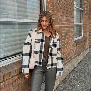 Dynamite Cropped Plaid Shacket